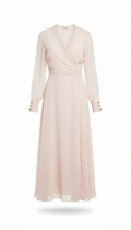 Chiffon Wrap Dress in Pale Pink